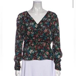 Veronica Beard Silk Floral Blouse Size 10
